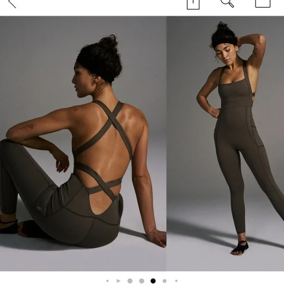 NEW free people movement My High Onesie brown jumpsuit size L - Picture 2 of 14